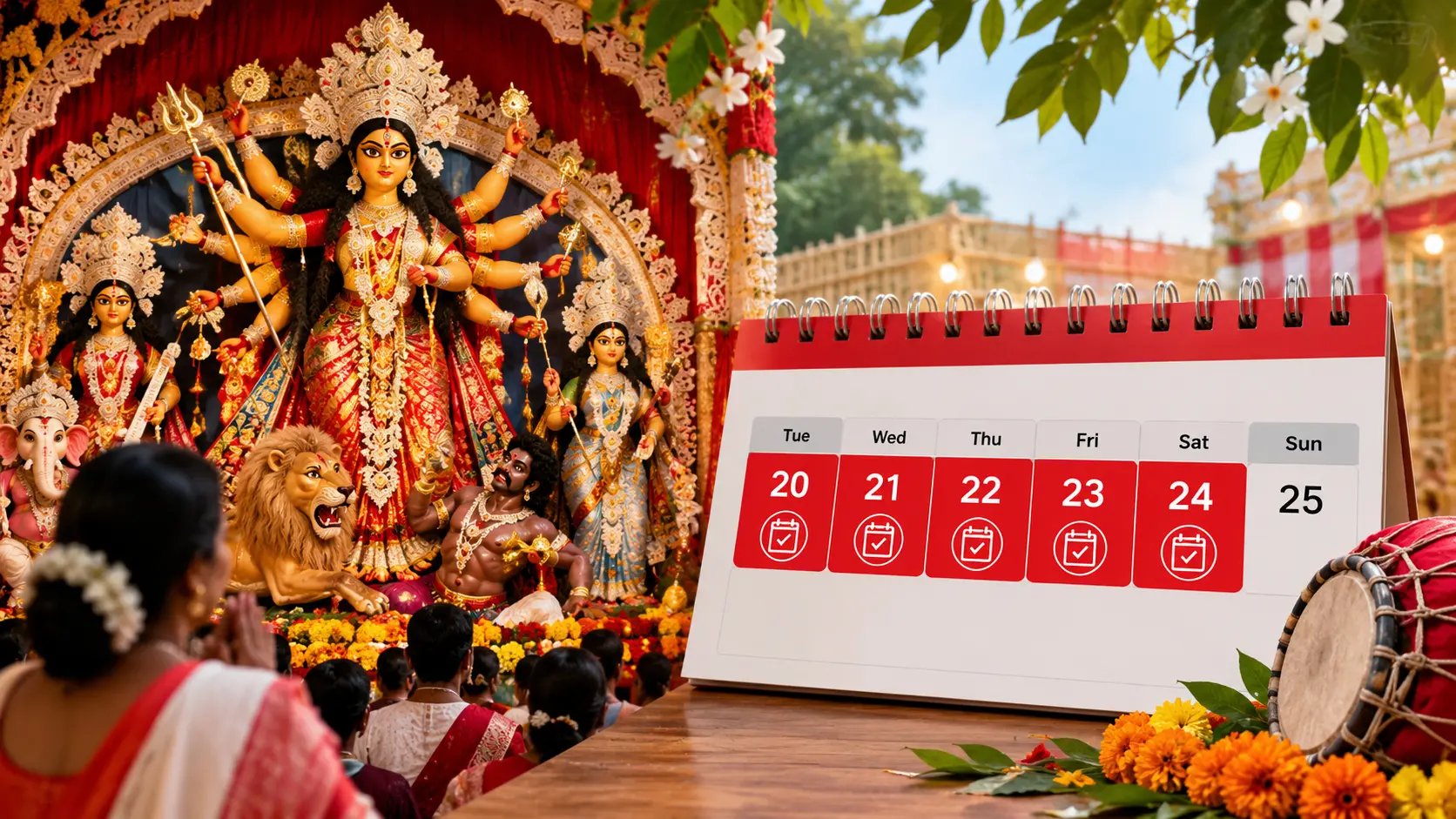 শারদীয় দুর্গোৎসবে ৫ দিনের ছুটির সিদ্ধান্ত